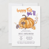 Pumpkin Herfst Baby shower Halloween Org/Purp Kaart (Voorkant)