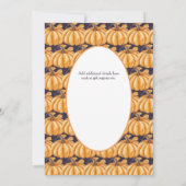 Pumpkin Herfst Baby shower Halloween Org/Purp Kaart (Achterkant)