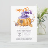 Pumpkin Herfst Baby shower Halloween Org/Purp Kaart (Staand voorkant)