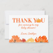 Pumpkin Herfst Baby shower Hartelijk dank Bedankkaart (Voorkant)