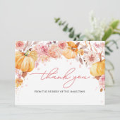 Pumpkin Herfst Baby shower Hartelijk dank Kaart (Staand voorkant)