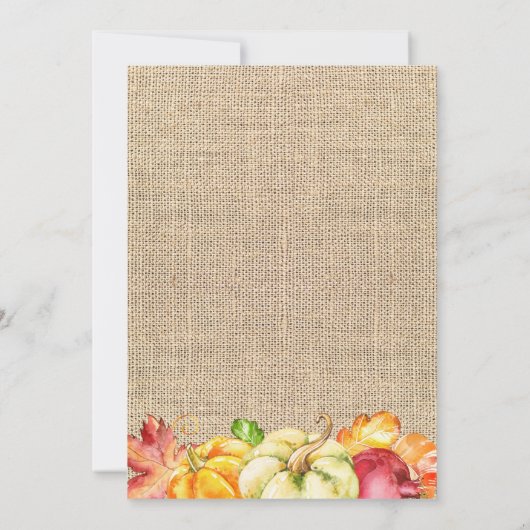 Pumpkin Herfst Baby shower Het is een jongen Rusti Kaart (Achterkant)