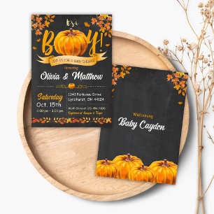 Pumpkin Herfst Baby shower Invitation It's a Boy Kaart
