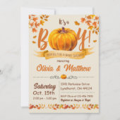 Pumpkin Herfst Baby shower Invitation It's a Boy Kaart (Voorkant)