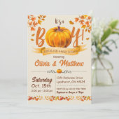 Pumpkin Herfst Baby shower Invitation It's a Boy Kaart (Staand voorkant)