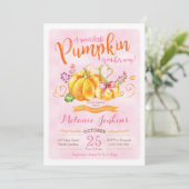 Pumpkin Herfst Baby shower Kaart (Staand voorkant)