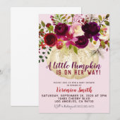 Pumpkin Herfst Baby shower Kaart (Voorkant / Achterkant)