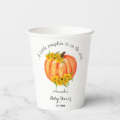 Pumpkin Herfst Baby shower Oranje Witte Papierkop Papieren Bekers (Achterkant)