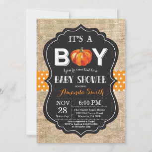 Pumpkin Herfst Baby shower-uitnodigingskaart Burla Kaart