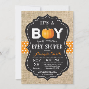 Pumpkin Herfst Baby shower-uitnodigingskaart Burla Kaart