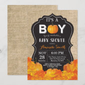 Pumpkin Herfst Baby shower-uitnodigingskaart Burla Kaart (Voorkant / Achterkant)