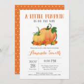 Pumpkin-Herfst Baby shower-uitnodigingskaart Kaart (Voorkant / Achterkant)