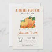 Pumpkin-Herfst Baby shower-uitnodigingskaart Kaart (Voorkant)