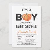 Pumpkin-Herfst Baby shower-uitnodigingskaart Kaart (Voorkant)