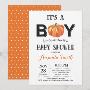 Pumpkin-Herfst Baby shower-uitnodigingskaart Kaart