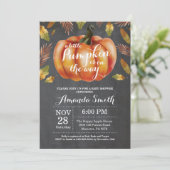 Pumpkin Herfst Baby shower Uitnodigingskarton Kaart (Staand voorkant)