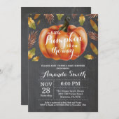 Pumpkin Herfst Baby shower Uitnodigingskarton Kaart (Voorkant / Achterkant)