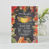 Pumpkin Herfst Baby shower Uitnodigingskarton Kaart (Staand voorkant)