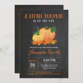 Pumpkin Herfst Baby shower Uitnodigingskarton Kaart (Voorkant / Achterkant)