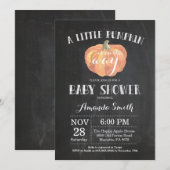 Pumpkin Herfst Baby shower Uitnodigingskarton Kaart (Voorkant / Achterkant)