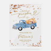 Pumpkin Herfst Baby shower Welkomstbord Acryl Bord (Voorkant)