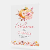 Pumpkin Herfst Baby shower Welkomstbord Acryl Bord (Hoek)