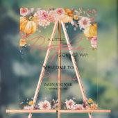 Pumpkin Herfst Baby shower Welkomstbord Acryl Bord (Neutraal)