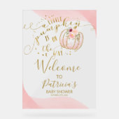 Pumpkin Herfst Baby shower Welkomstbord Acryl Bord (Voorkant)