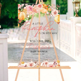 Pumpkin Herfst Baby shower Welkomstbord Acryl Bord