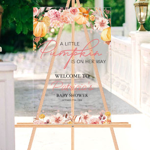 Pumpkin Herfst Baby shower Welkomstbord Acryl Bord