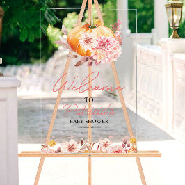 Pumpkin Herfst Baby shower Welkomstbord Acryl Bord