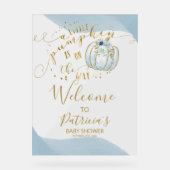 Pumpkin Herfst Baby shower Welkomstbord Acryl Bord (Voorkant)