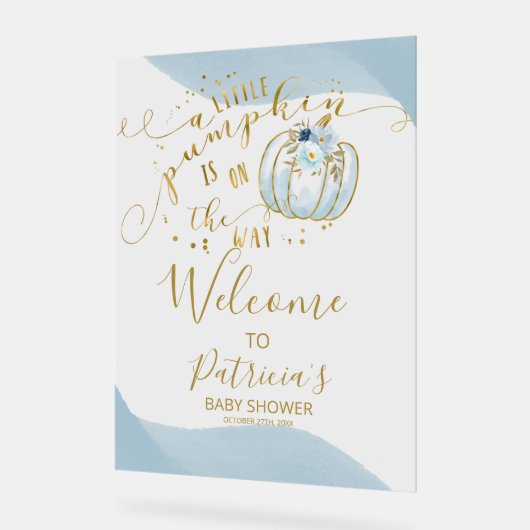 Pumpkin Herfst Baby shower Welkomstbord Acryl Bord (Hoek)