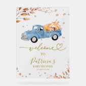 Pumpkin Herfst Baby shower Welkomstbord Acryl Bord (Voorkant)