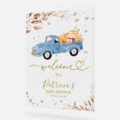 Pumpkin Herfst Baby shower Welkomstbord Acryl Bord (Hoek)