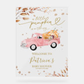 Pumpkin Herfst Baby shower Welkomstbord Acryl Bord (Voorkant)