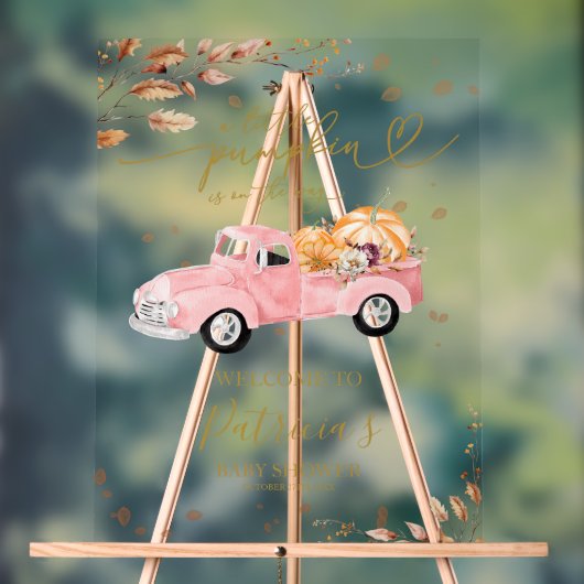 Pumpkin Herfst Baby shower Welkomstbord Acryl Bord (Neutraal)