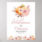 Pumpkin Herfst Baby shower Welkomstbord Poster (Voorkant)