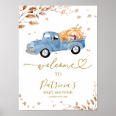 Pumpkin Herfst Baby shower Welkomstbord Poster (Voorkant)