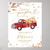 Pumpkin Herfst Baby shower Welkomstbord Poster (Voorkant)