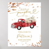 Pumpkin Herfst Baby shower Welkomstbord Poster (Voorkant)
