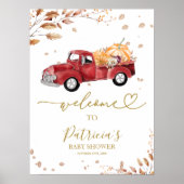 Pumpkin Herfst Baby shower Welkomstbord Poster (Voorkant)