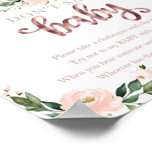 Pumpkin Herfst Baby shower Zeg geen Baby Poster (Hoek)