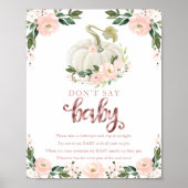 Pumpkin Herfst Baby shower Zeg geen Baby Poster (Voorkant)