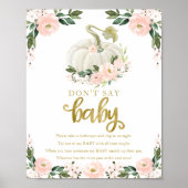 Pumpkin Herfst Baby shower Zeg geen Baby Poster (Voorkant)