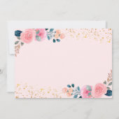 Pumpkin Herfst Birthday Foto van Pink Floral Autum Bedankkaart (Achterkant)