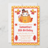 Pumpkin-Herfst Birthday, Kinder hoenders en pompoe Kaart (Voorkant)