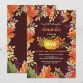 Pumpkin Herfst Birthday Uitnodiging (Voorkant / Achterkant)