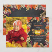 Pumpkin Herfst Birthday Uitnodiging (Voorkant / Achterkant)