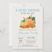 Pumpkin Herfst Boy Baby shower Invitation Card Kaart (Voorkant)